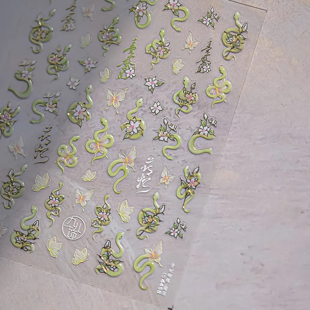 3D Jelly Flower Butterfly Nail Art Stickers T-4204