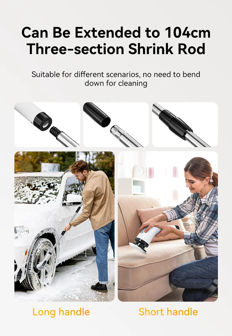 Cordless Electric Cleaning Brush – Handheld Spin Scrubber with 7 Brush Heads