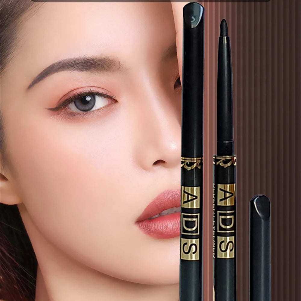 2Pcs Waterproof Black & Brown Eyeliner Pencils – Smudge-Proof & Long-Lasting