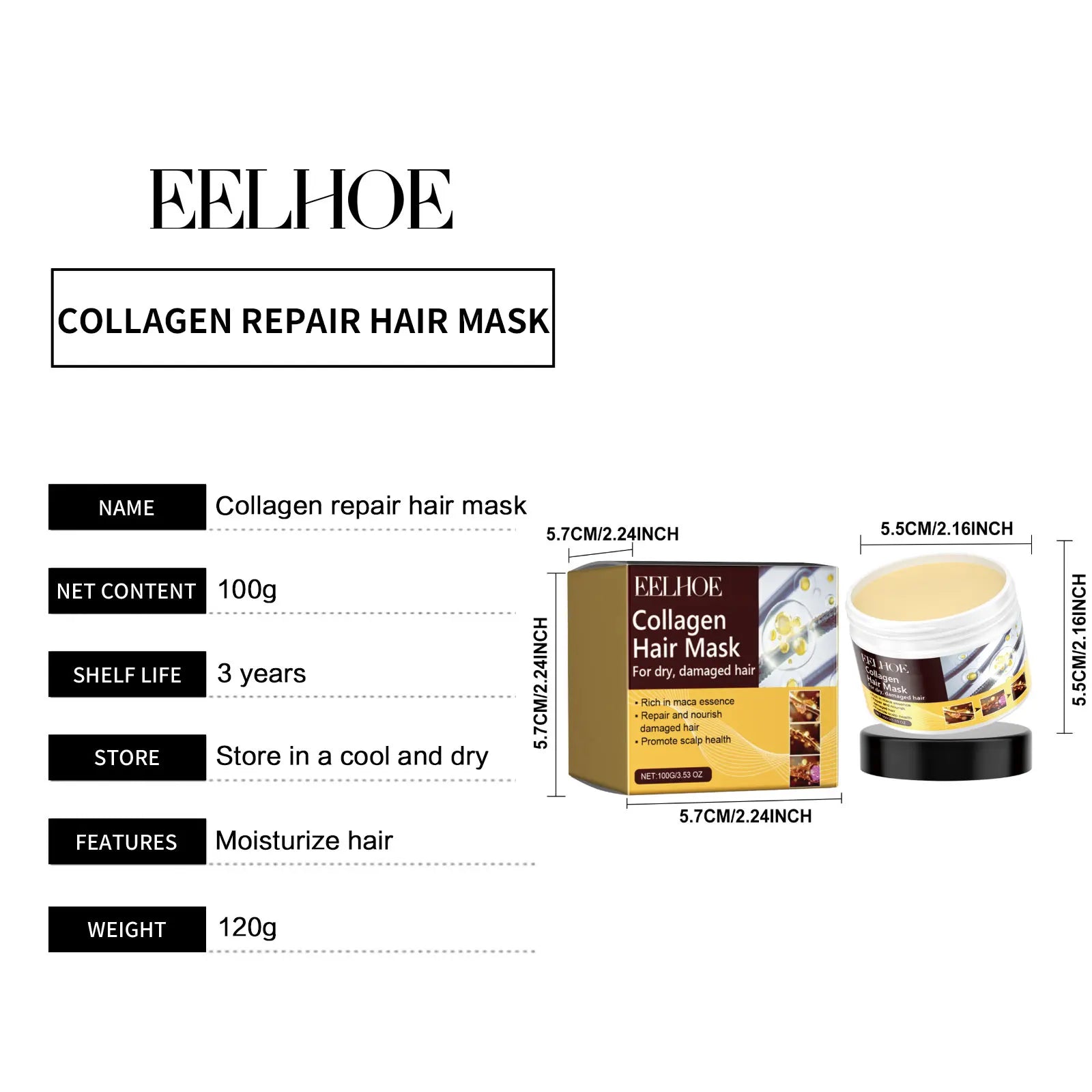 Collagen Deep Conditioning Hair Mask – 100g Moisturizing Repair Treatment