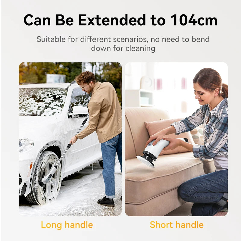 Cordless Electric Cleaning Brush – Handheld Spin Scrubber with 7 Brush Heads
