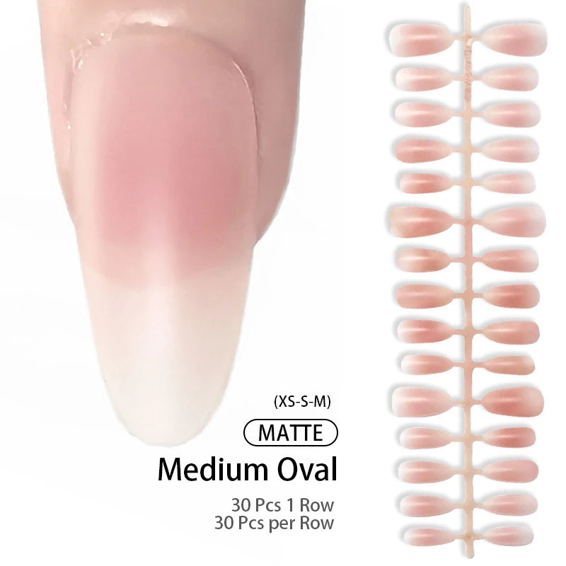30Pcs Matte Nude Press-On Nails