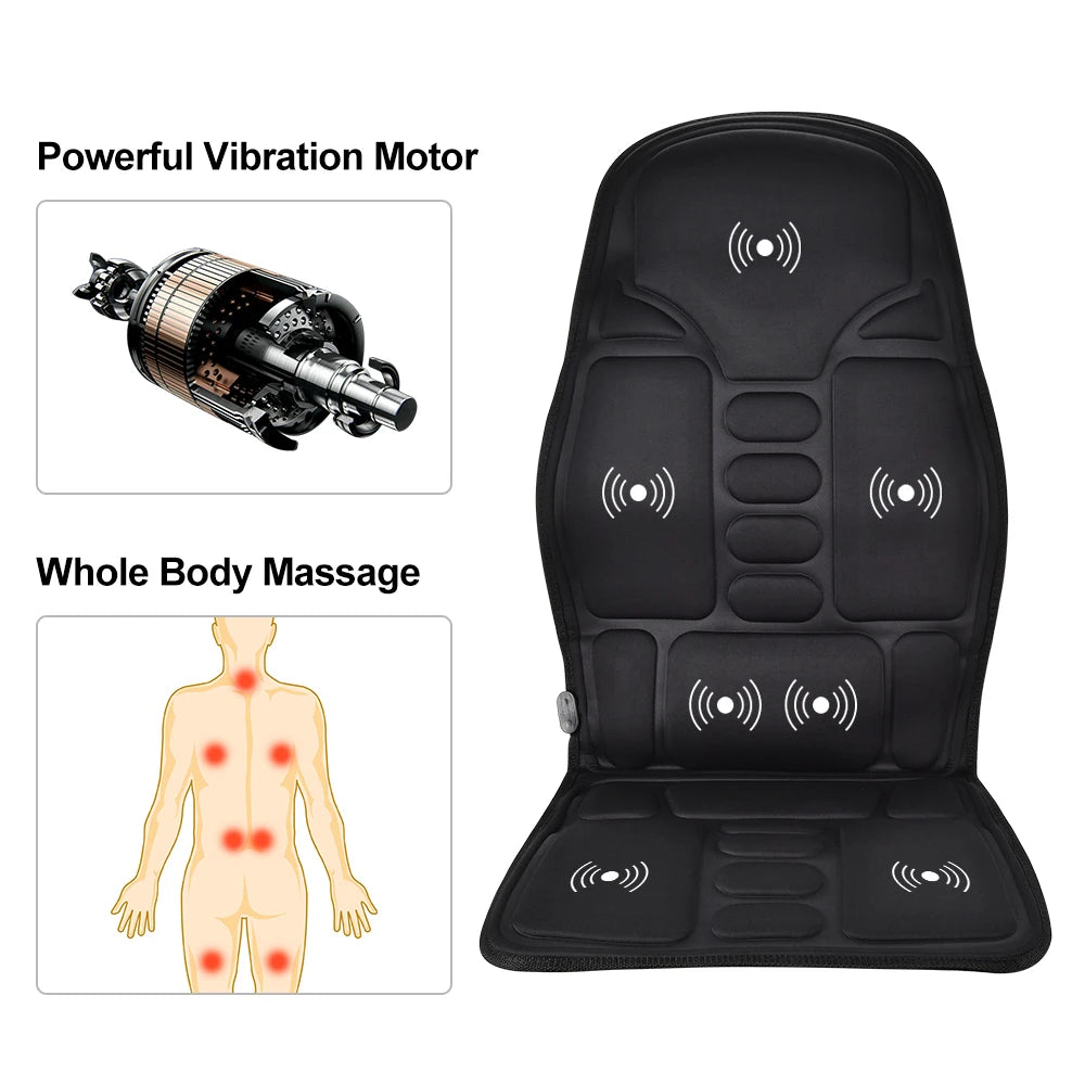 Electric Infrared Massage Chair Cushion – Full-Body Vibrating Mat with Heat