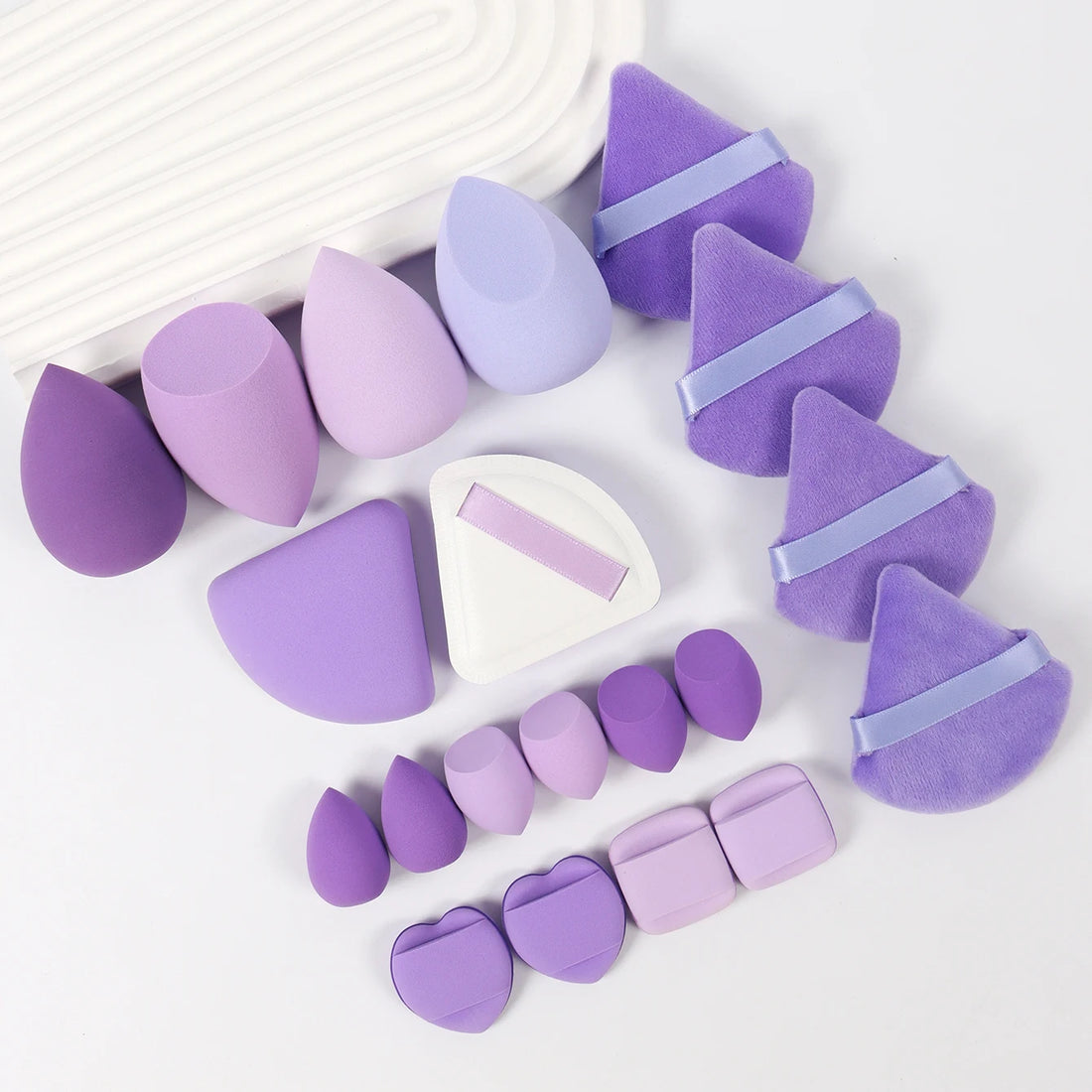 20-Piece Pink Makeup Sponge & Puff Set – For Cream, Powder & Concealer
