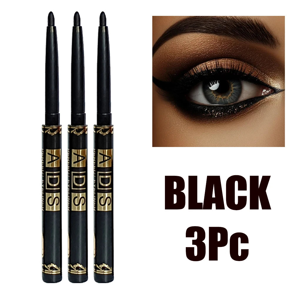 2Pcs Waterproof Black & Brown Eyeliner Pencils – Smudge-Proof & Long-Lasting
