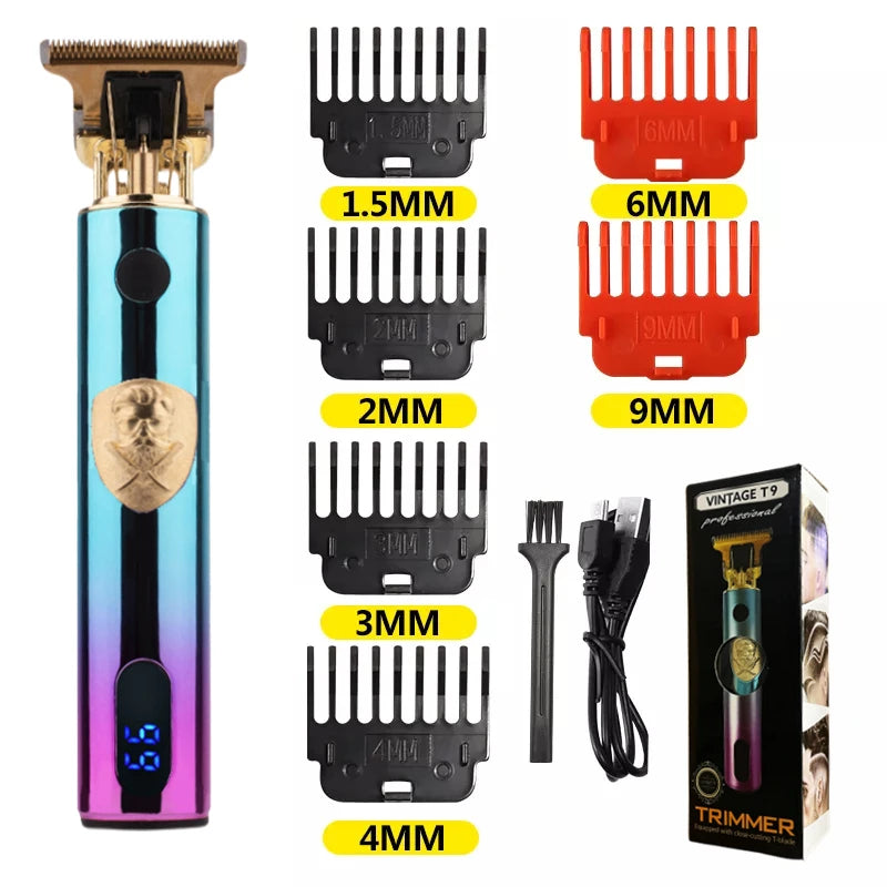 T9 LCD Electric Hair Trimmer – Precision Carving & Shaving Clipper for Men