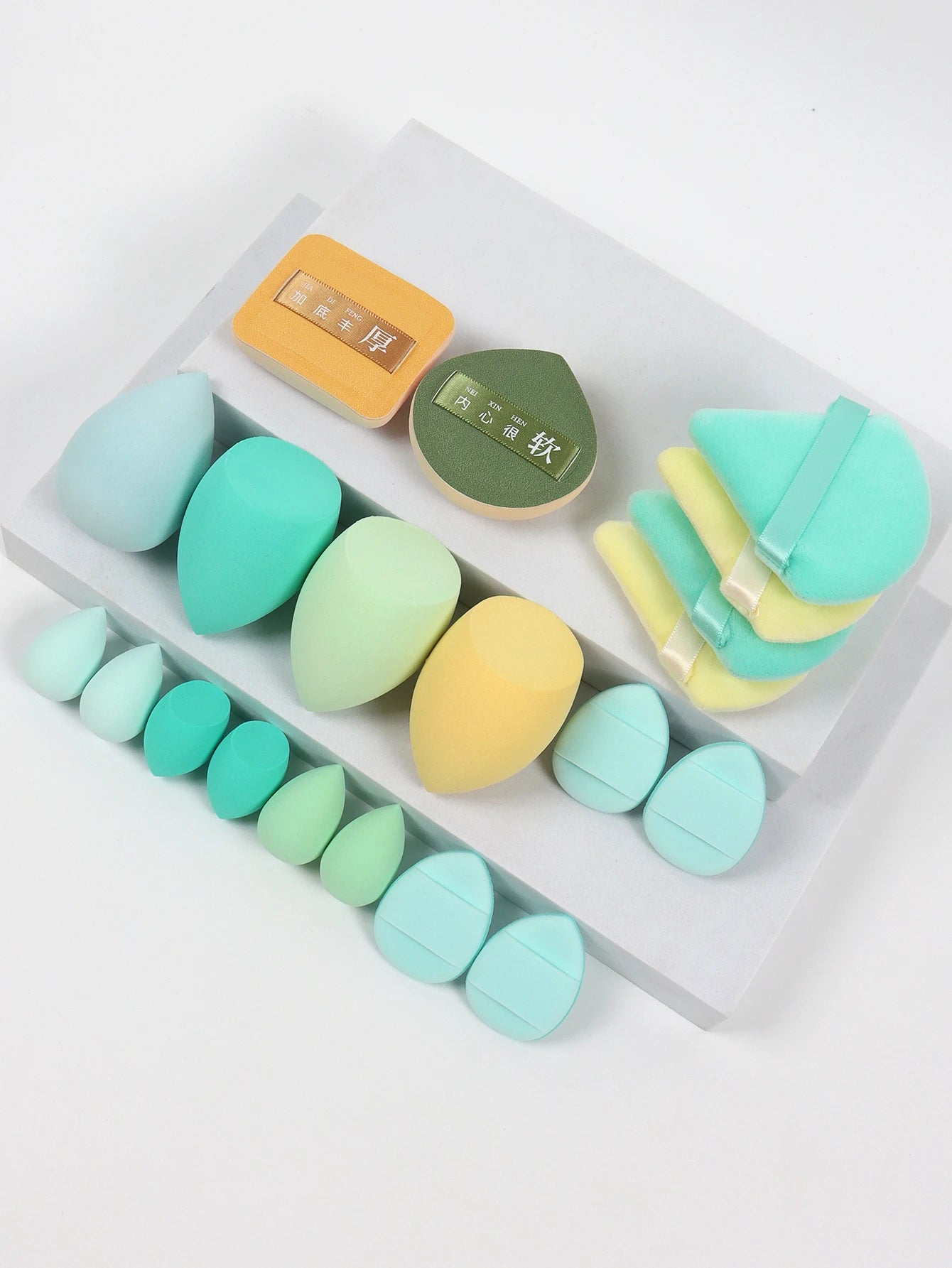 20-Piece Pink Makeup Sponge & Puff Set – For Cream, Powder & Concealer