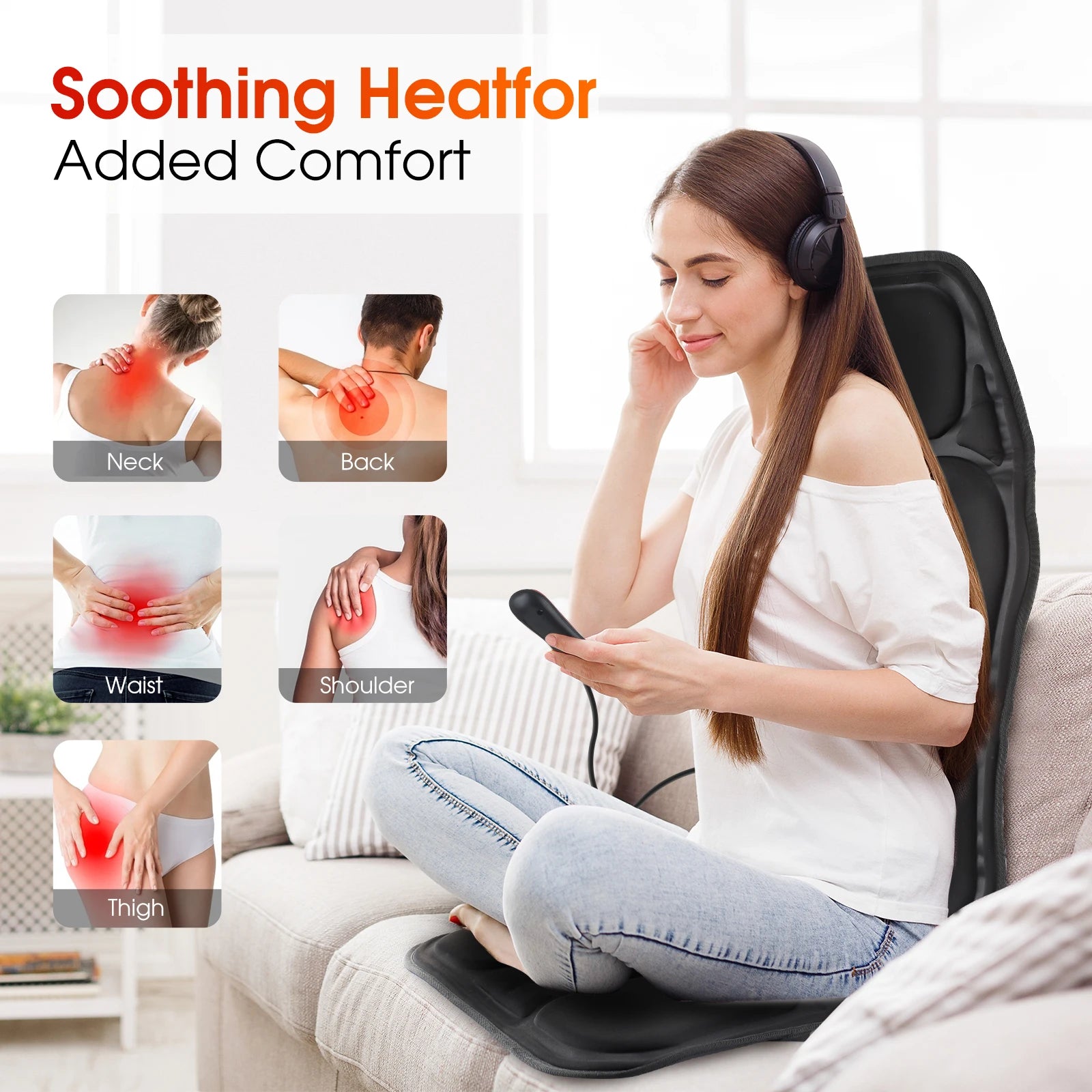 Electric Infrared Massage Chair Cushion – Full-Body Vibrating Mat with Heat