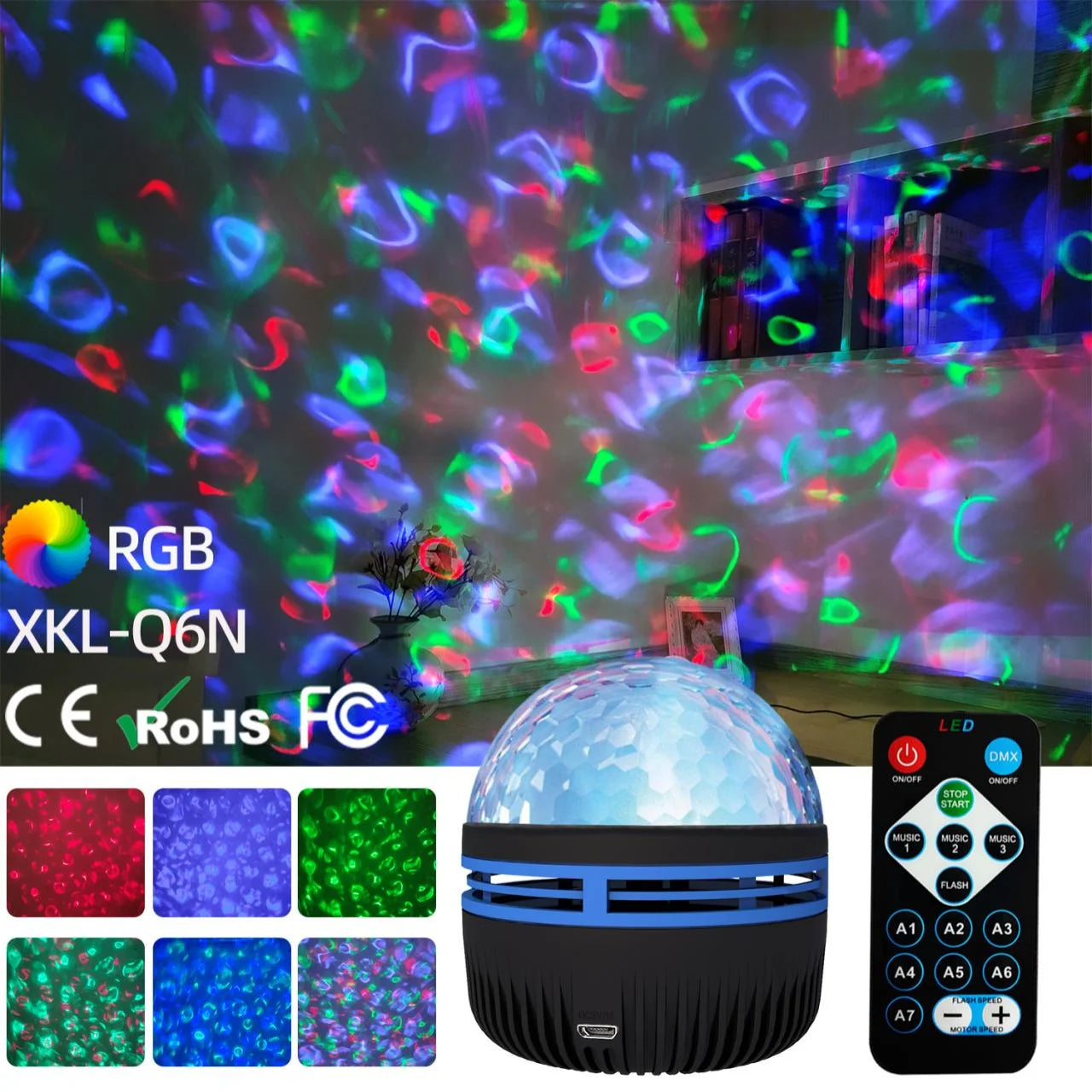 Northern Lights Starry Sky Projector – LED Night Light with Remote & USB
