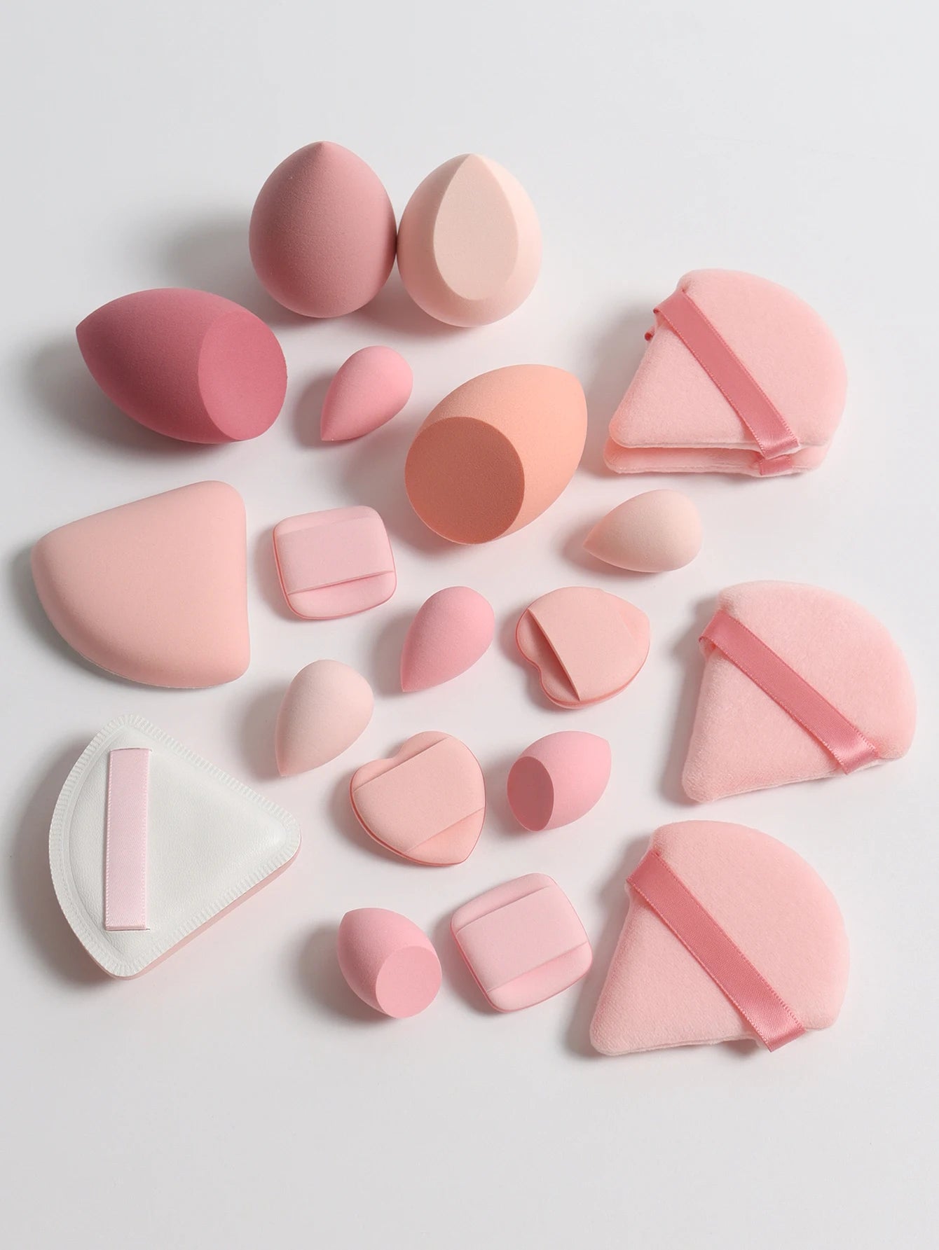 20-Piece Pink Makeup Sponge & Puff Set – For Cream, Powder & Concealer