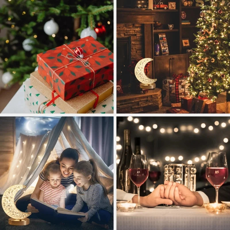 Crystal Touch Dimming Night Light – USB LED Bedside Lamp for Bedroom Décor