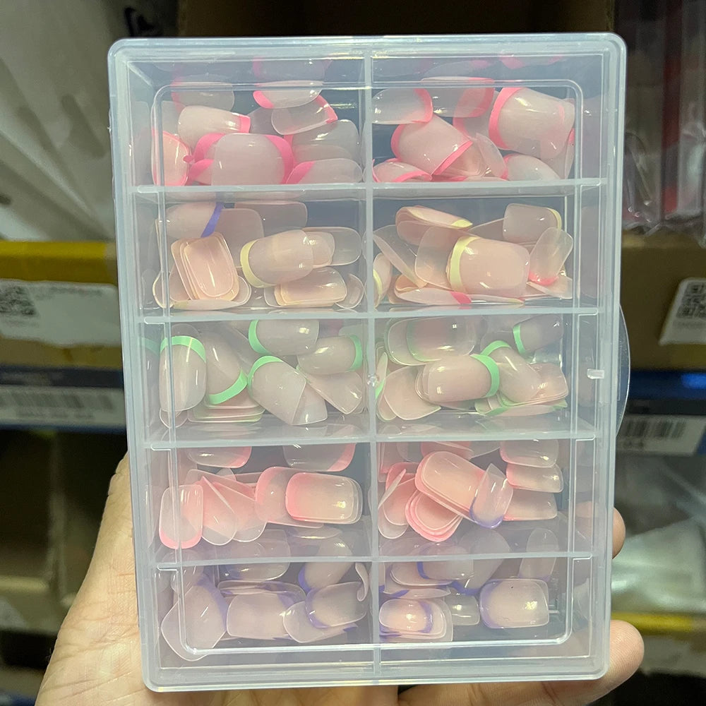 240/120pcs Colorful Short Square Press-On Nails