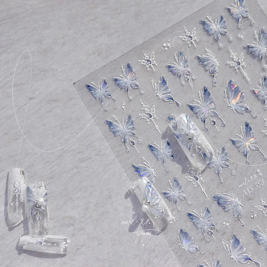 3D Jelly Flower Butterfly Nail Art Stickers T-4204