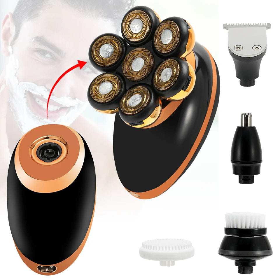 7D Electric Shaver for Men – Bald Head & Beard Trimmer
