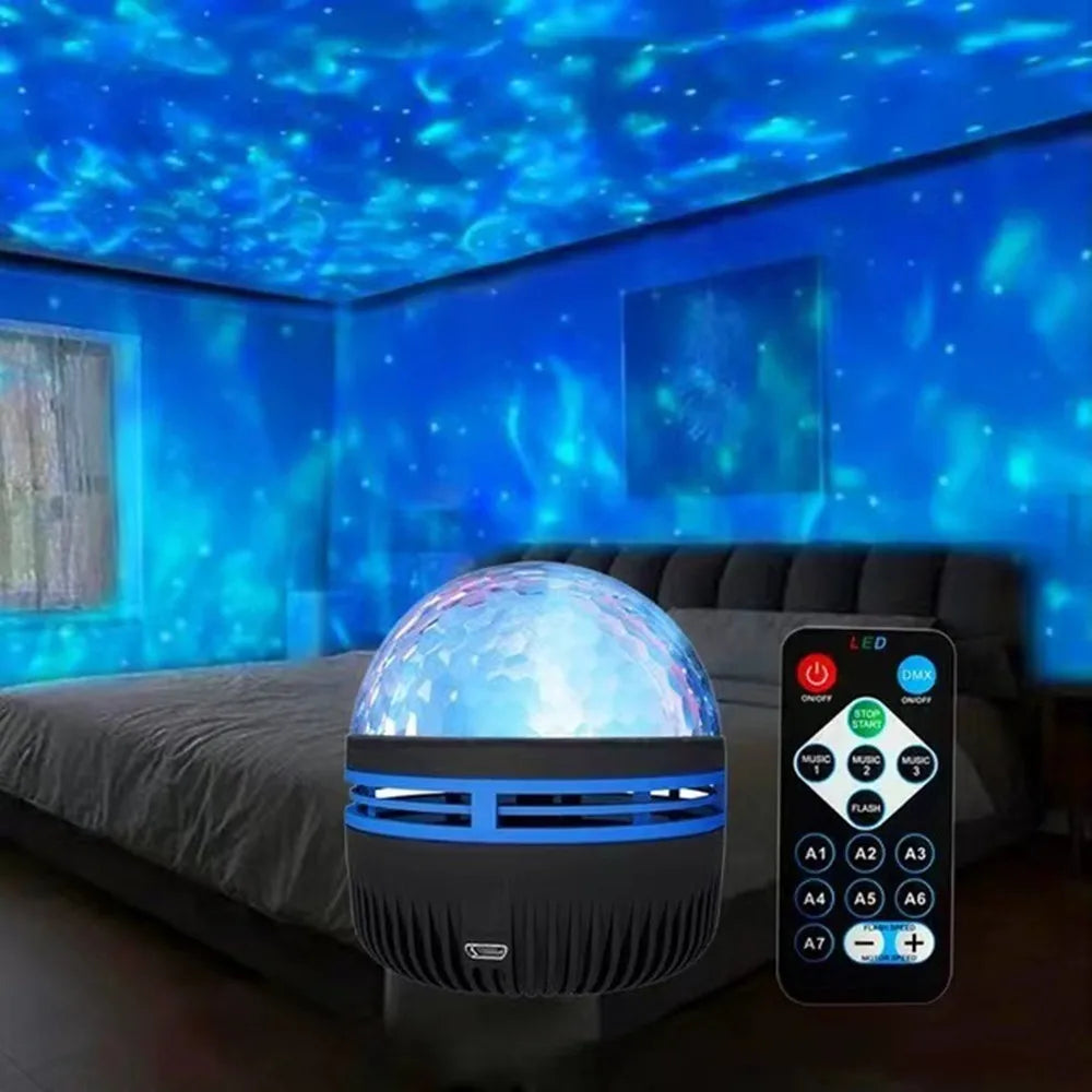 Northern Lights Starry Sky Projector – LED Night Light with Remote & USB