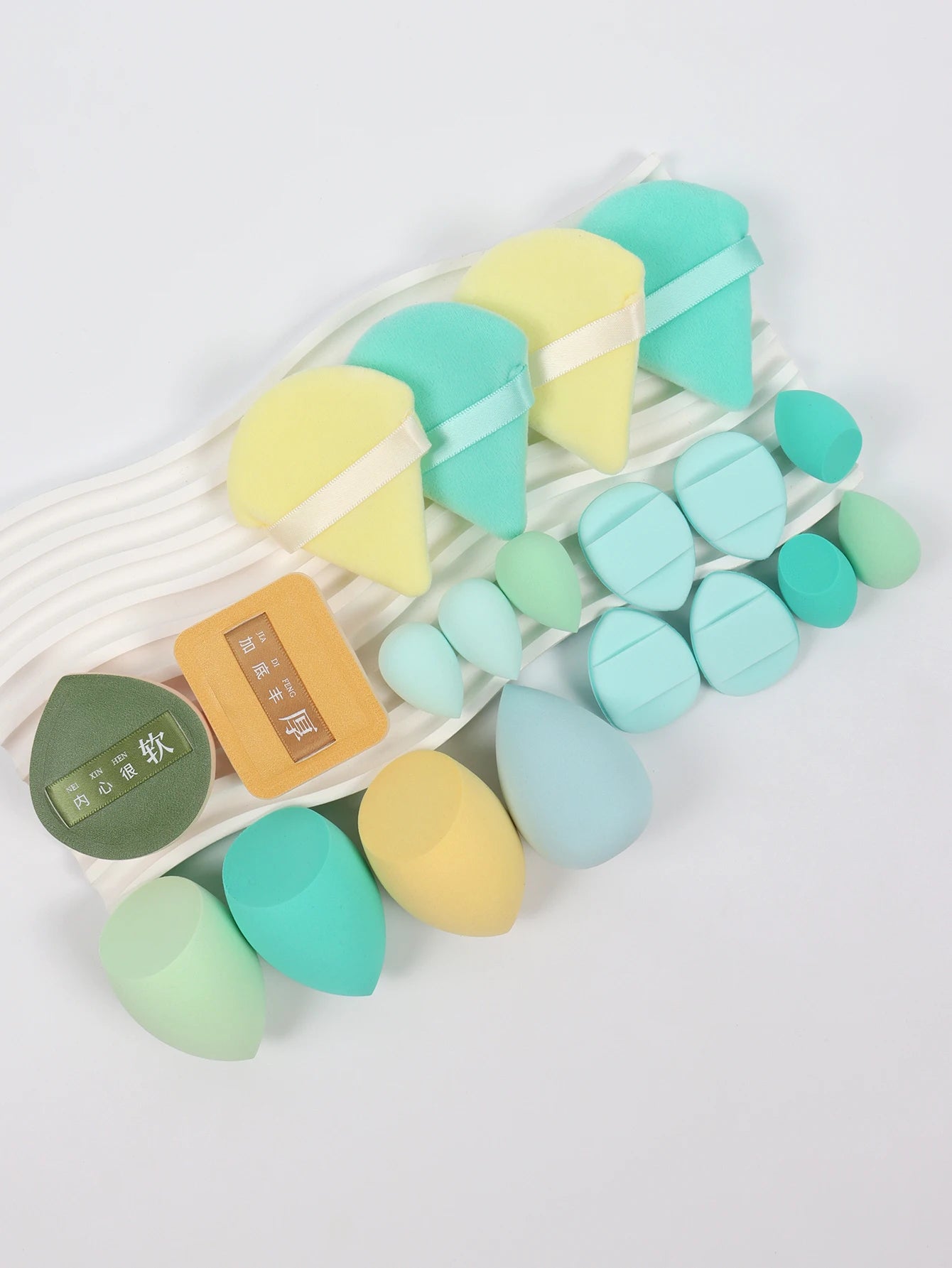 20-Piece Pink Makeup Sponge & Puff Set – For Cream, Powder & Concealer