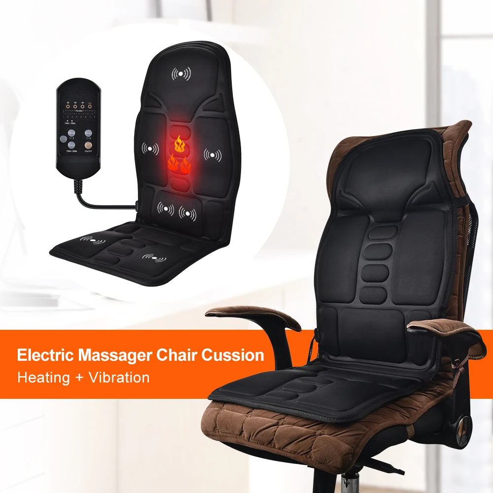 Electric Infrared Massage Chair Cushion – Full-Body Vibrating Mat with Heat
