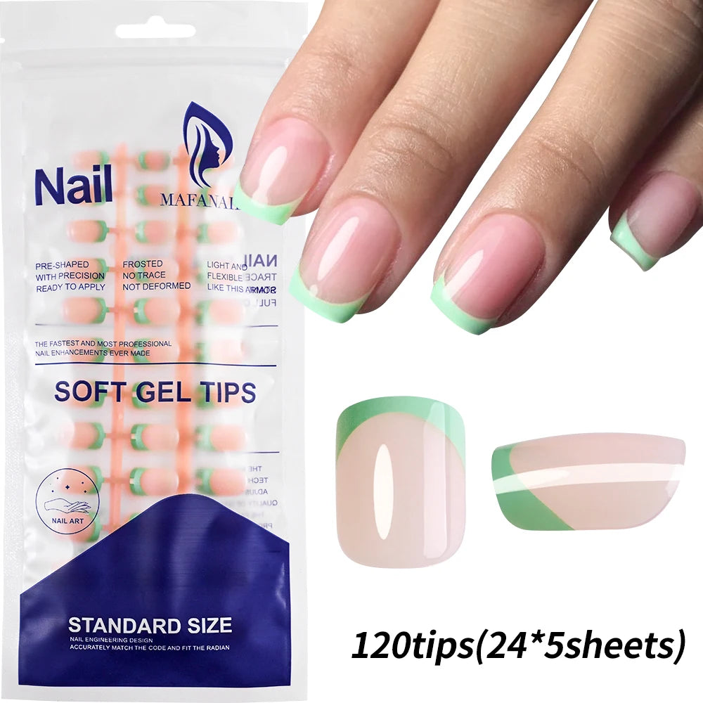 240/120pcs Colorful Short Square Press-On Nails