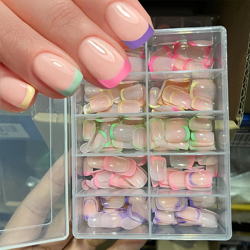 240/120pcs Colorful Short Square Press-On Nails