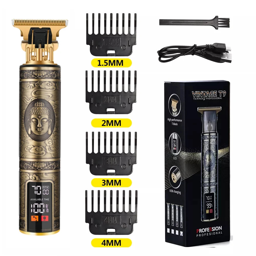 T9 LCD Electric Hair Trimmer – Precision Carving & Shaving Clipper for Men