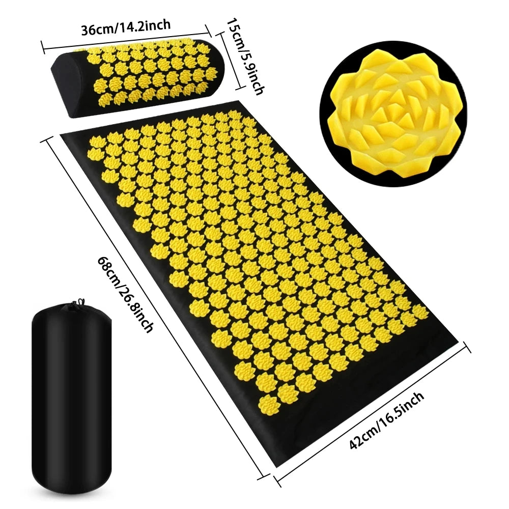 Acupressure Yoga Mat & Pillow Set with Spikes