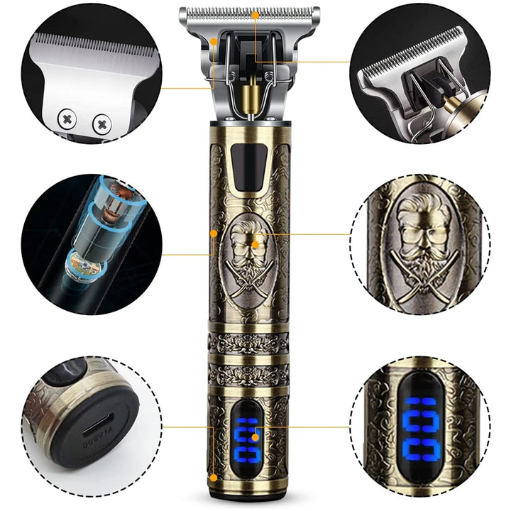 T9 LCD Electric Hair Trimmer – Precision Carving & Shaving Clipper for Men