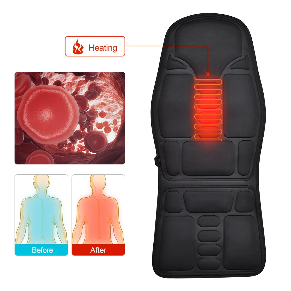 Electric Infrared Massage Chair Cushion – Full-Body Vibrating Mat with Heat