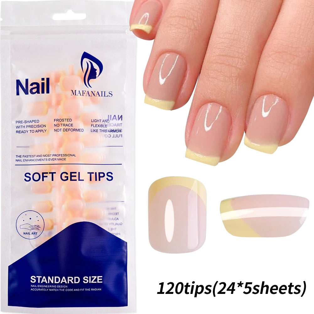 240/120pcs Colorful Short Square Press-On Nails