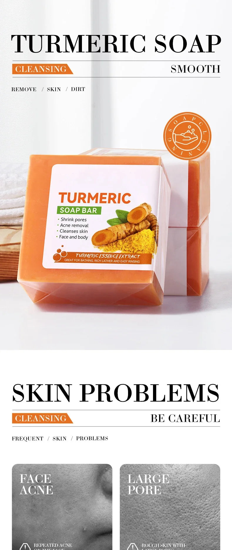 Handmade Turmeric Soap – Brightening & Skin-Clearing Body Cleanser