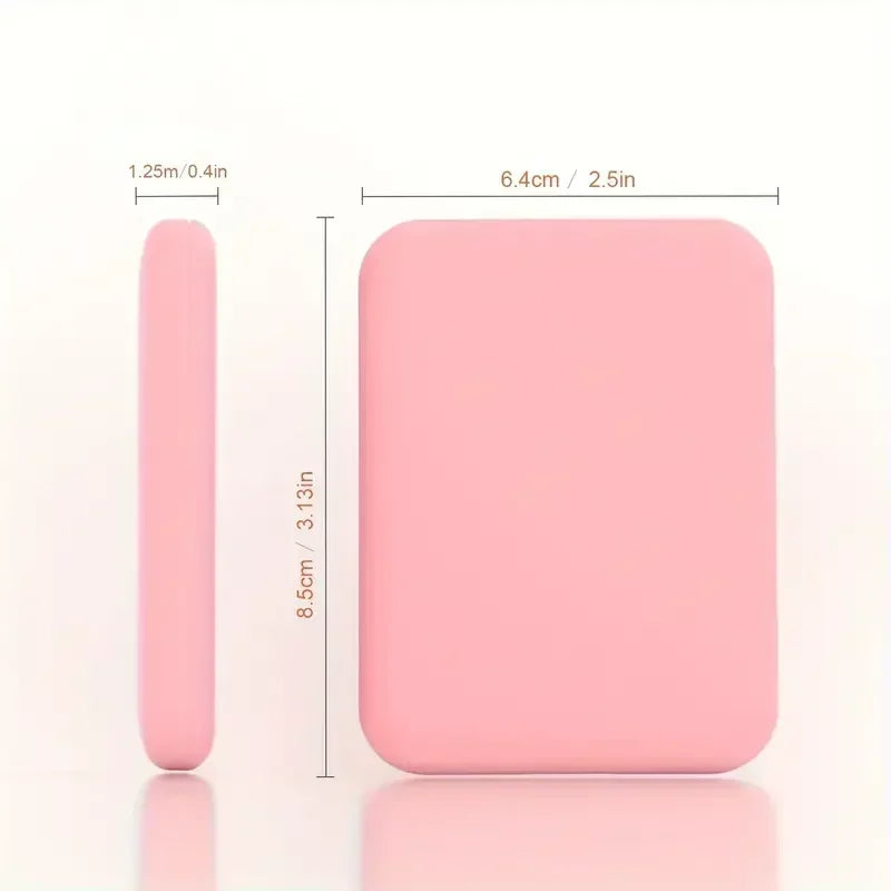 Mini LED Makeup Mirror – Portable Pocket Travel Mirror with 2X Magnification