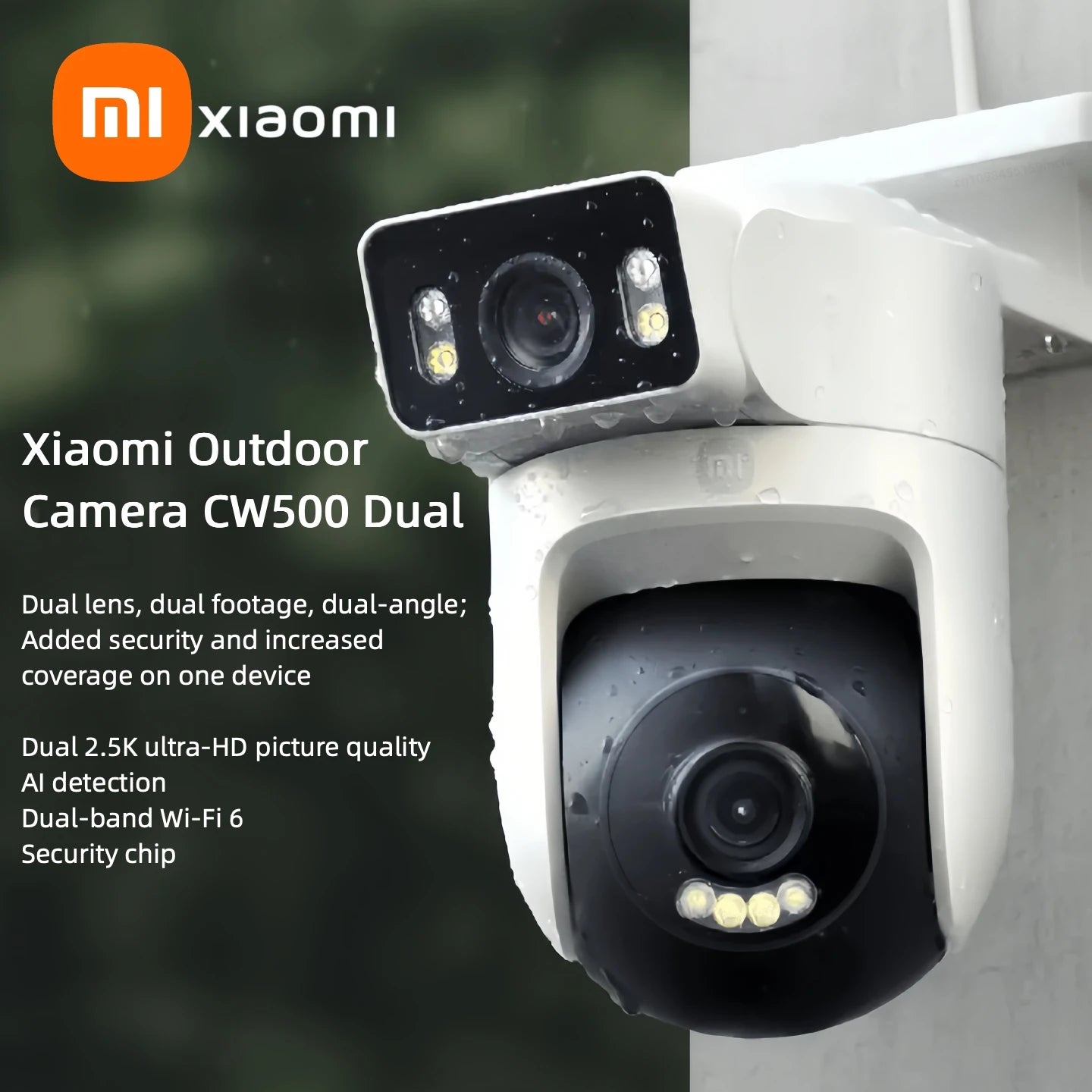 Xiaomi Outdoor CW500 Dual Camera – IP66 Smart CCTV with AI Detection & Night Visione