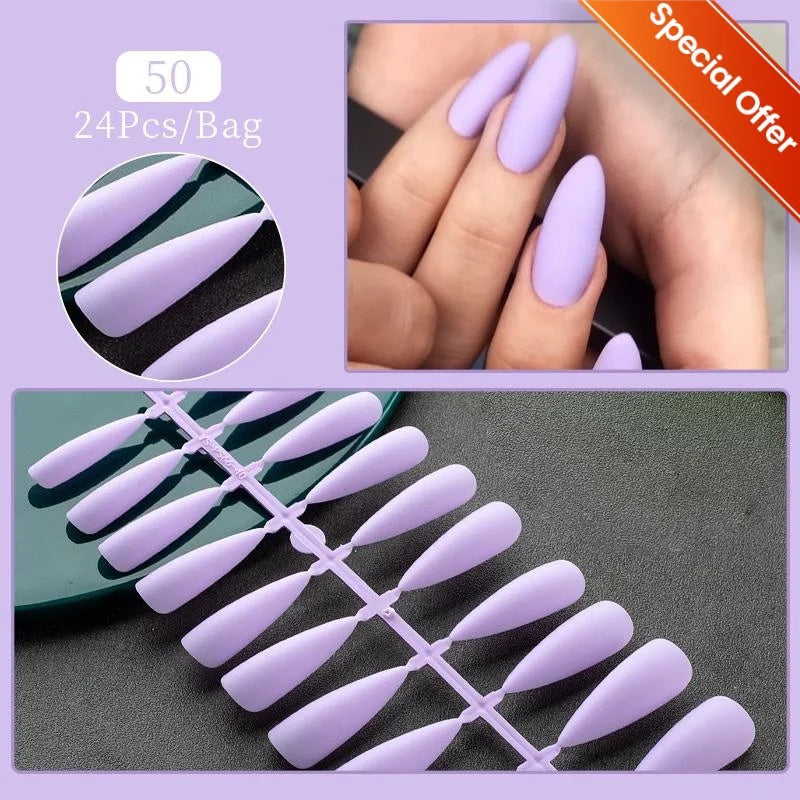30Pcs Matte Nude Press-On Nails