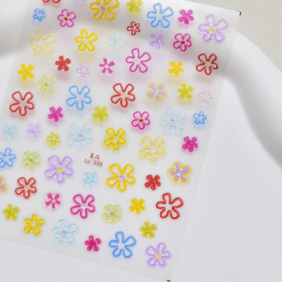 3D Jelly Flower Butterfly Nail Art Stickers T-4204