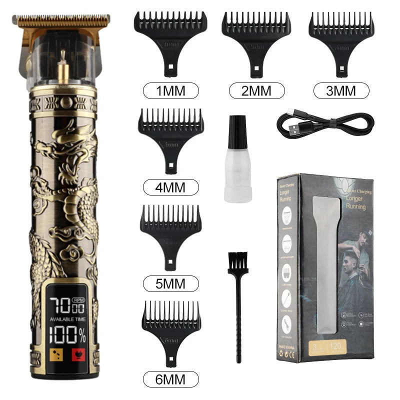 T9 LCD Electric Hair Trimmer – Precision Carving & Shaving Clipper for Men