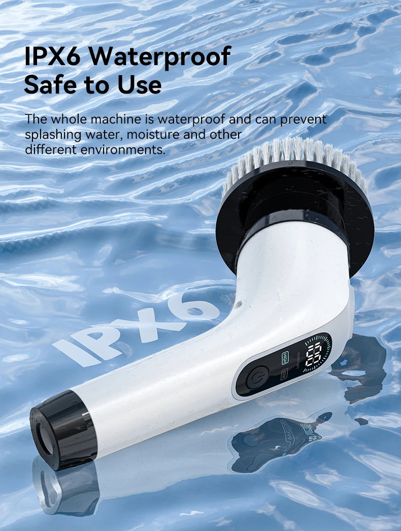 Cordless Electric Cleaning Brush – Handheld Spin Scrubber with 7 Brush Heads
