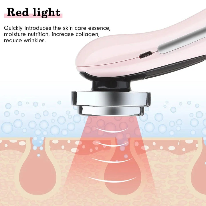 5-in-1 Facial Massager – LED Therapy, Eye Care & Skin Smoothing (USB Rechargeable)