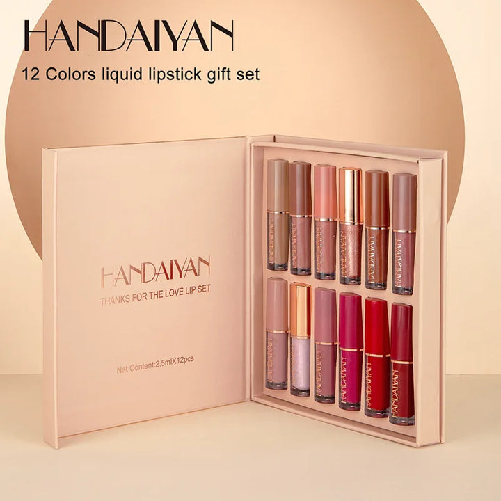 12-Color Matte Liquid Lipstick Kit