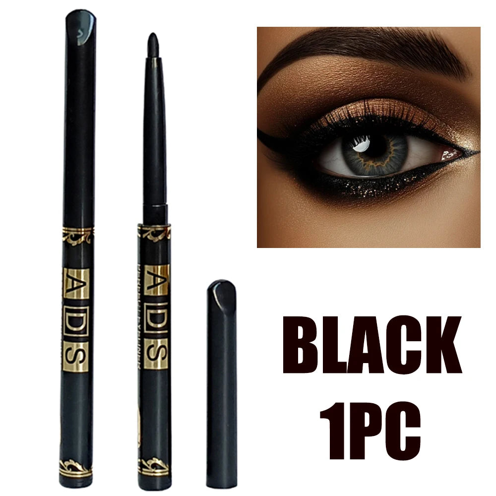 2Pcs Waterproof Black & Brown Eyeliner Pencils – Smudge-Proof & Long-Lasting