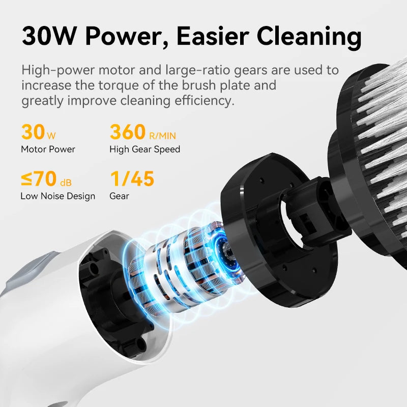 Cordless Electric Cleaning Brush – Handheld Spin Scrubber with 7 Brush Heads