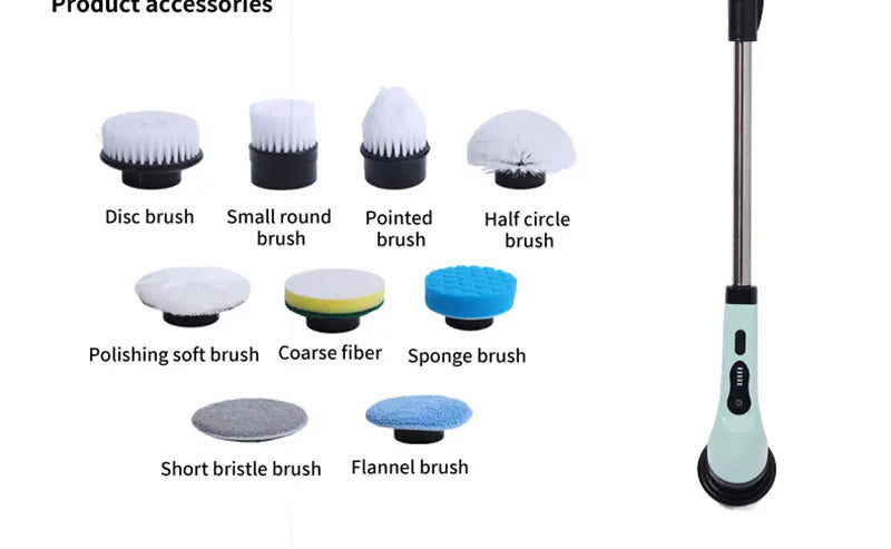9-in-1 Electric Cleaning Brush – Spin Scrubber for Kitchen & Bathroom