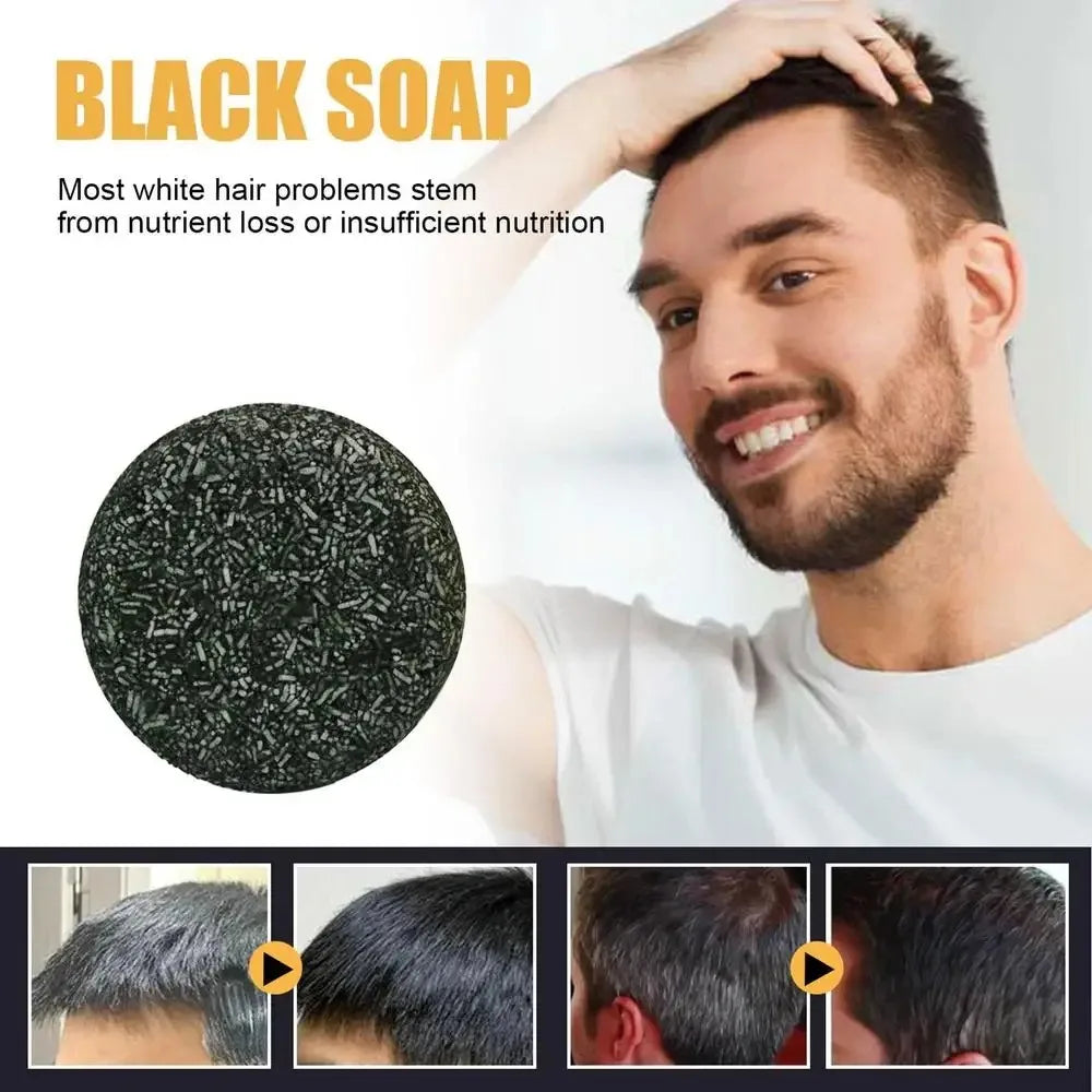 Polygonum Black Hair Shampoo Bar – Darkening & Repair Soap for Gray Hair (Unisex)
