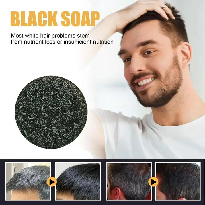 Polygonum Black Hair Shampoo Bar – Darkening & Repair Soap for Gray Hair (Unisex)