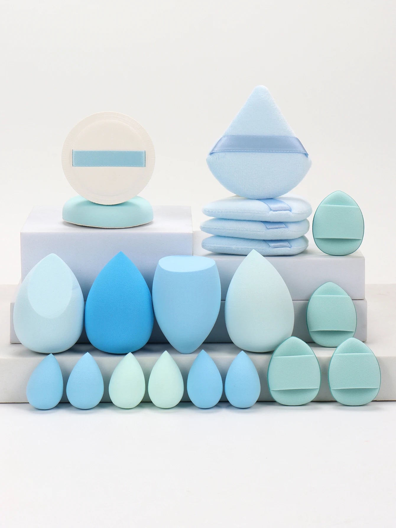 20-Piece Pink Makeup Sponge & Puff Set – For Cream, Powder & Concealer