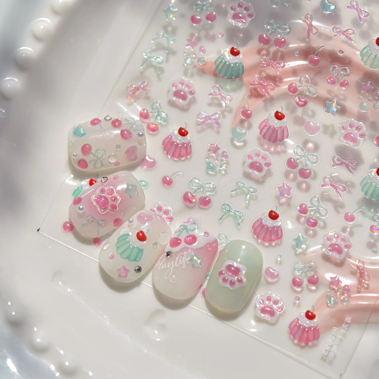 3D Jelly Flower Butterfly Nail Art Stickers T-4204