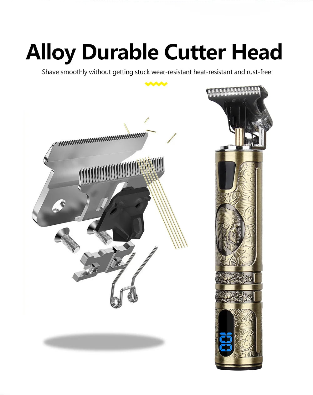 T9 LCD Electric Hair Trimmer – Precision Carving & Shaving Clipper for Men