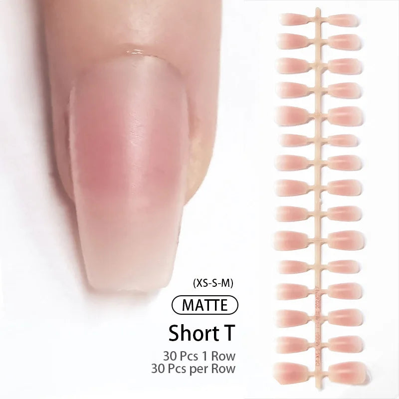 30Pcs Matte Nude Press-On Nails