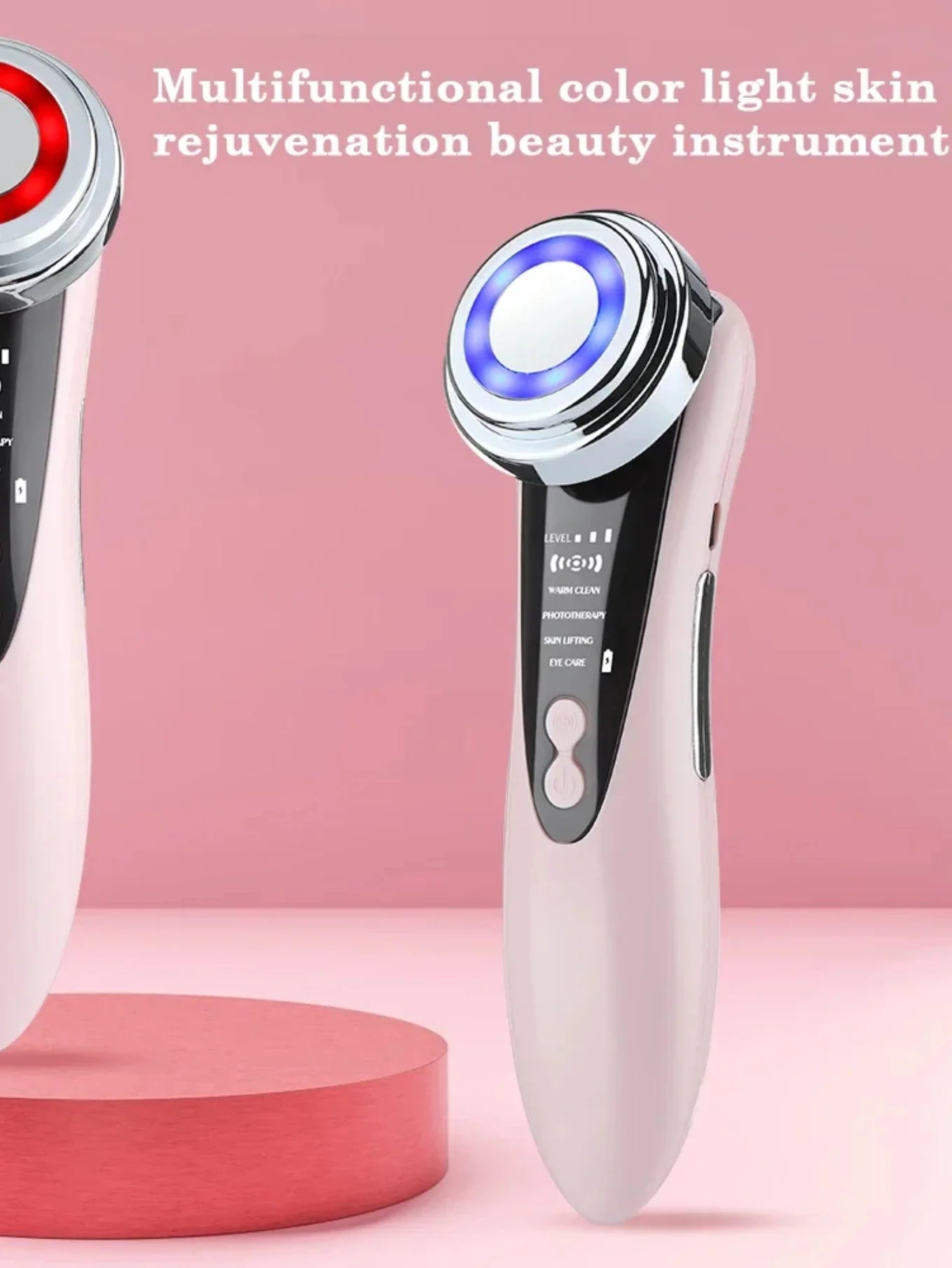 5-in-1 Facial Massager – LED Therapy, Eye Care & Skin Smoothing (USB Rechargeable)