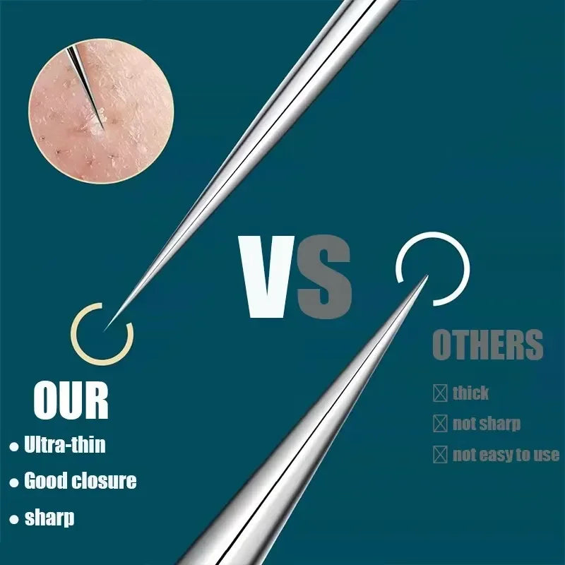 1/11Pcs Blackhead & Acne Remover Tool Set – Tweezers & Extractor Kit