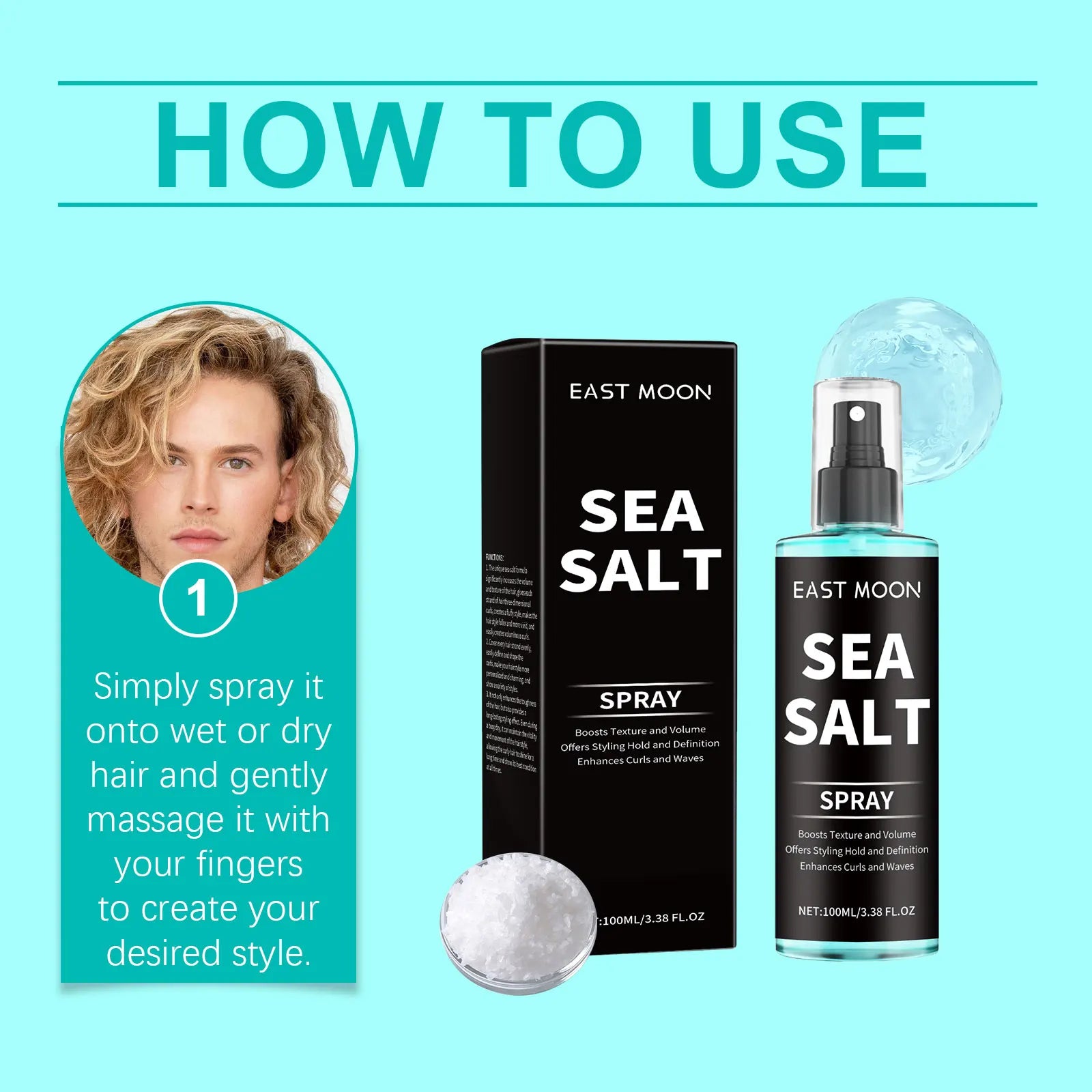 Sea Salt Hair Styling Spray – Curl Defining & Volumizing Mist