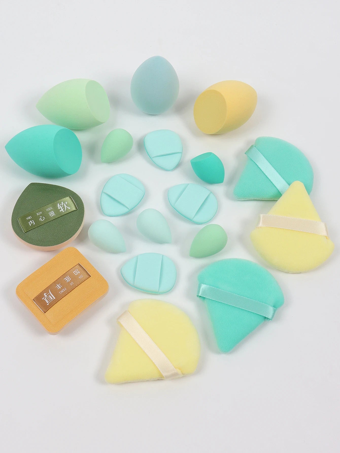 20-Piece Pink Makeup Sponge & Puff Set – For Cream, Powder & Concealer